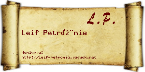 Leif Petrónia névjegykártya