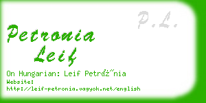 petronia leif business card